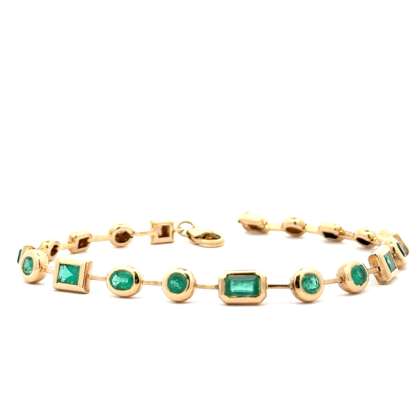 Emerald Multi Shape Bezel Segment Bracelet