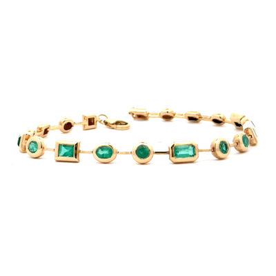 Emerald Multi Shape Bezel Segment Bracelet