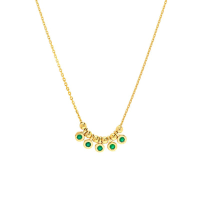Emerald Bezel Confetti Necklace