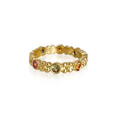 Wildberry Band in 18k Gold with Rainbow Sapphires - Lauren Sigman Collection