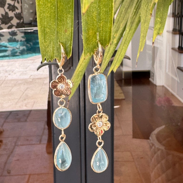 Blue Topaz and Petunia Diamond Dusters