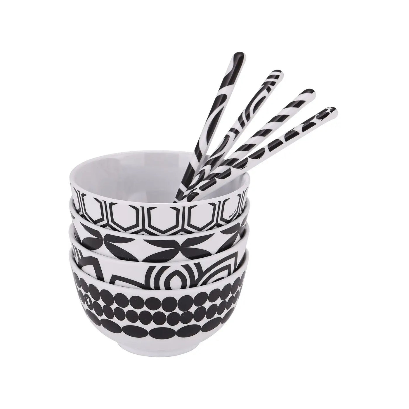 Dessert Spoons Set  - Black & White