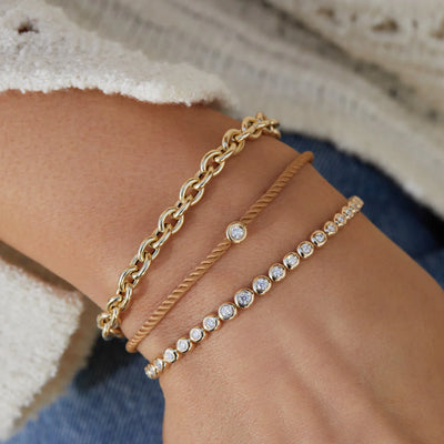 Diamond Pillow Cord Bracelet