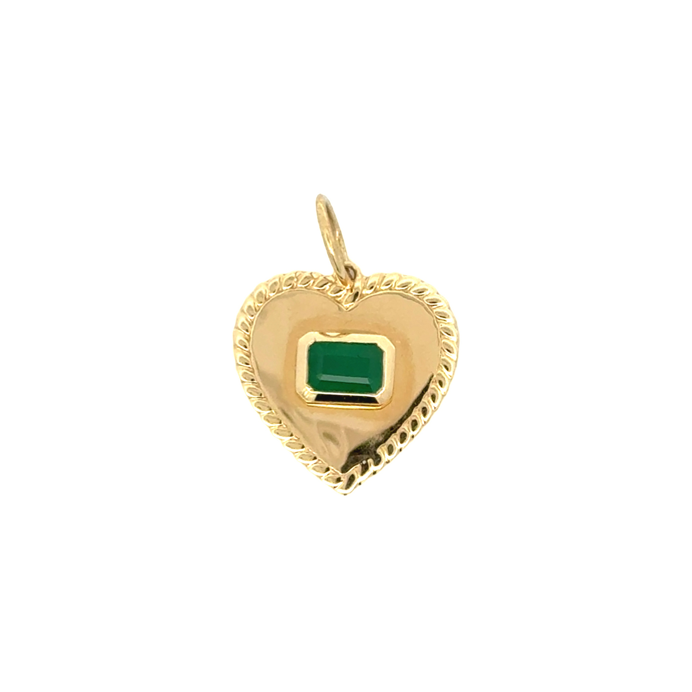 Emerald Cut Emerald Heart Charm