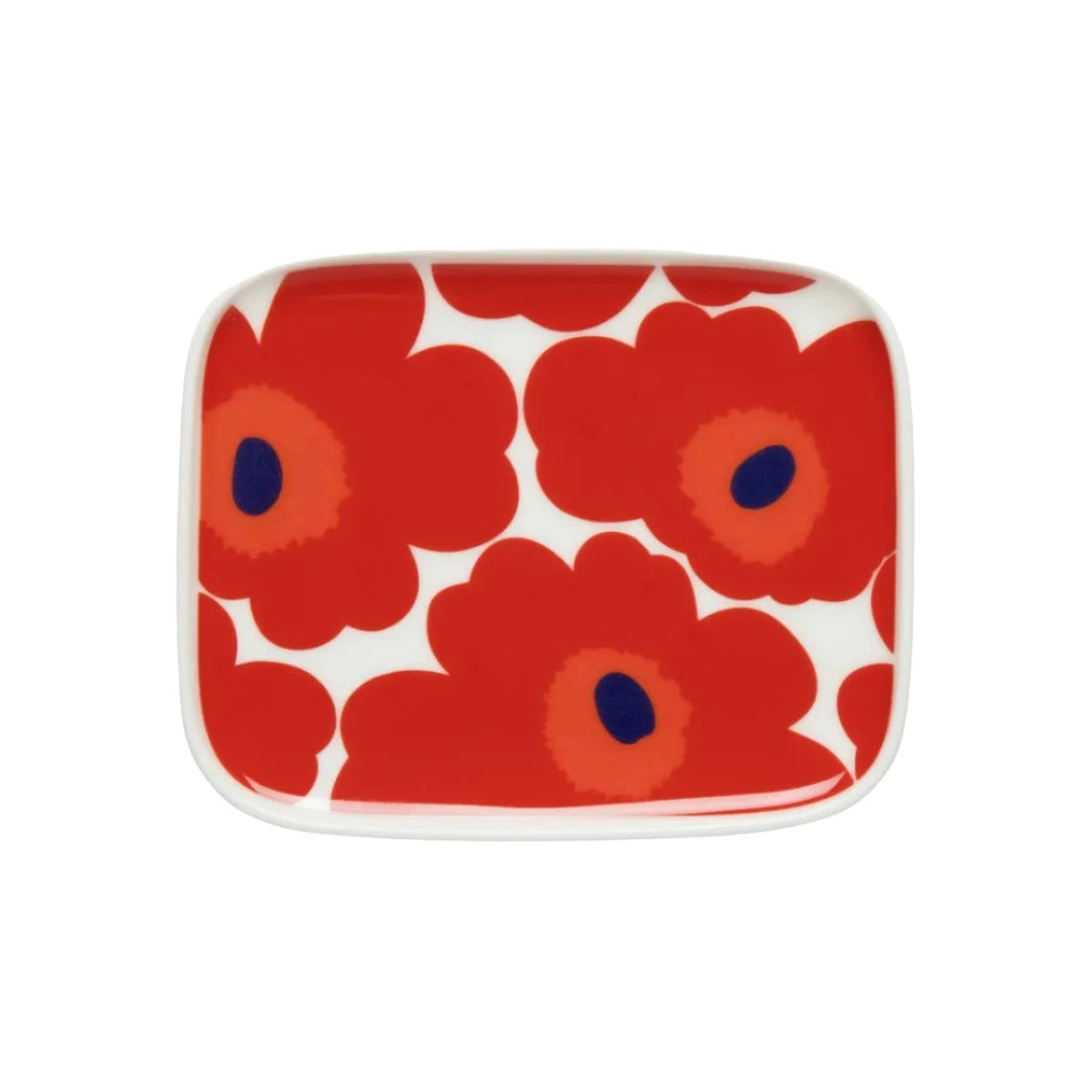 Unikko  Small Plate/ 15x12cm/ Red & Blue/Small Plate