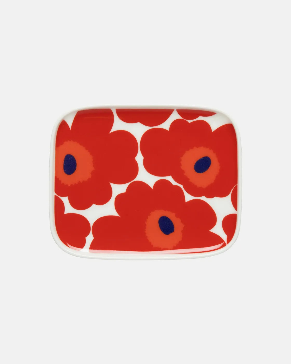 Unikko Plate/ 15x12cm/ Red & Blue/Small Plate