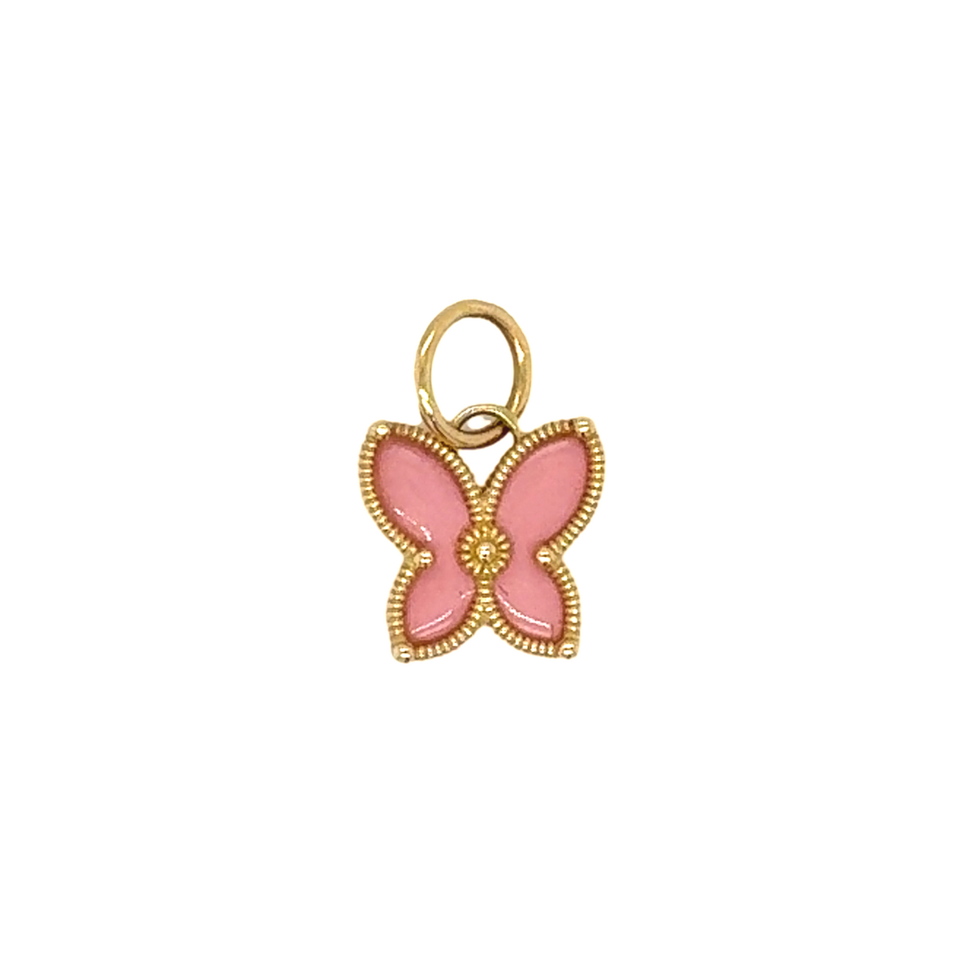 Pink Enamel Butterfly Charm