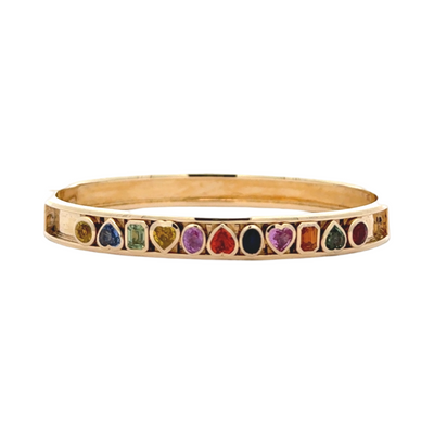 Rainbow Sapphire Slider Bangle