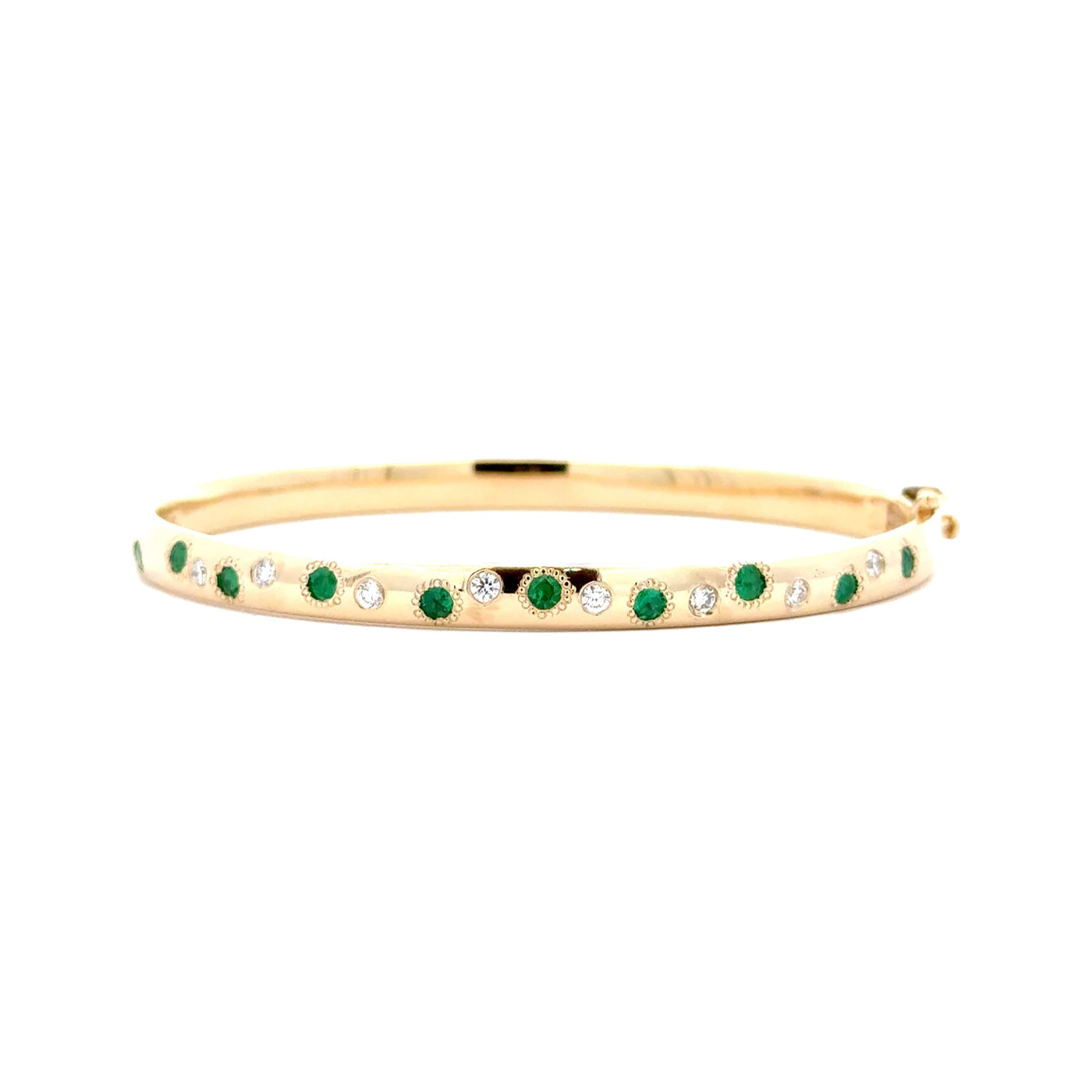 Emerald & Diamond Burst Bangle
