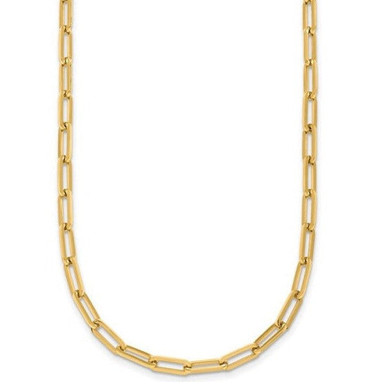 Solid Gold Paper Clip Chain