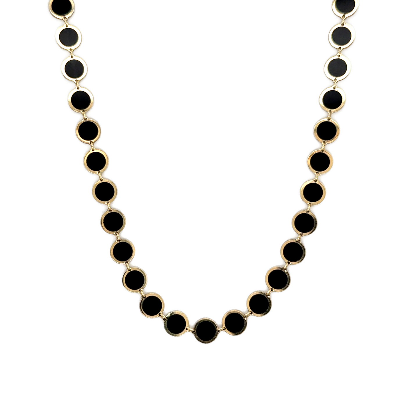 Black Onyx Disk Necklace