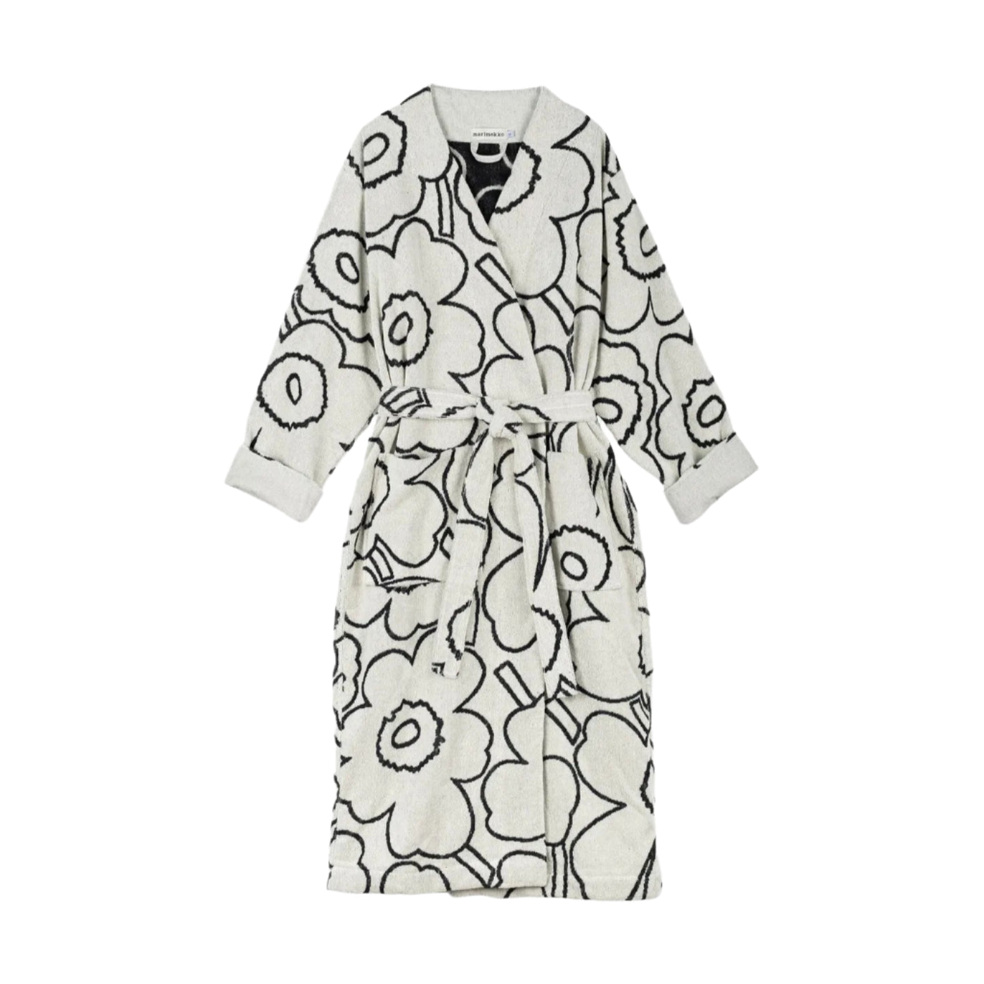 Piirto Unikko Bath Robe/ Black & Ivory