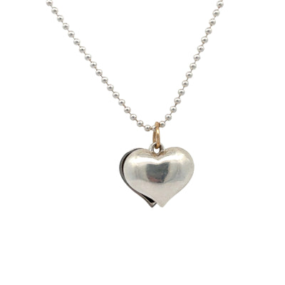 Puffy Split Heart Necklace