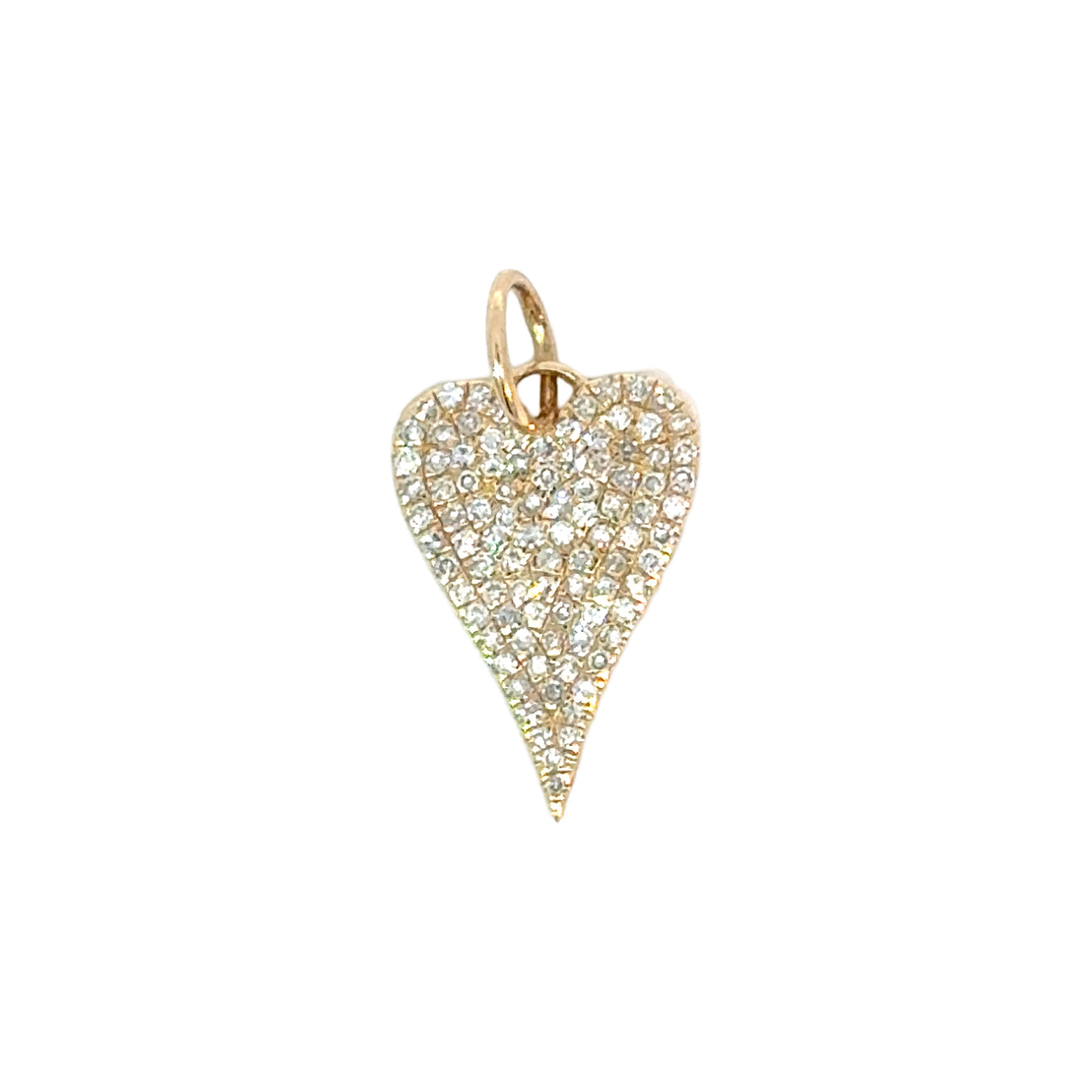 Pave Diamond Long Heart