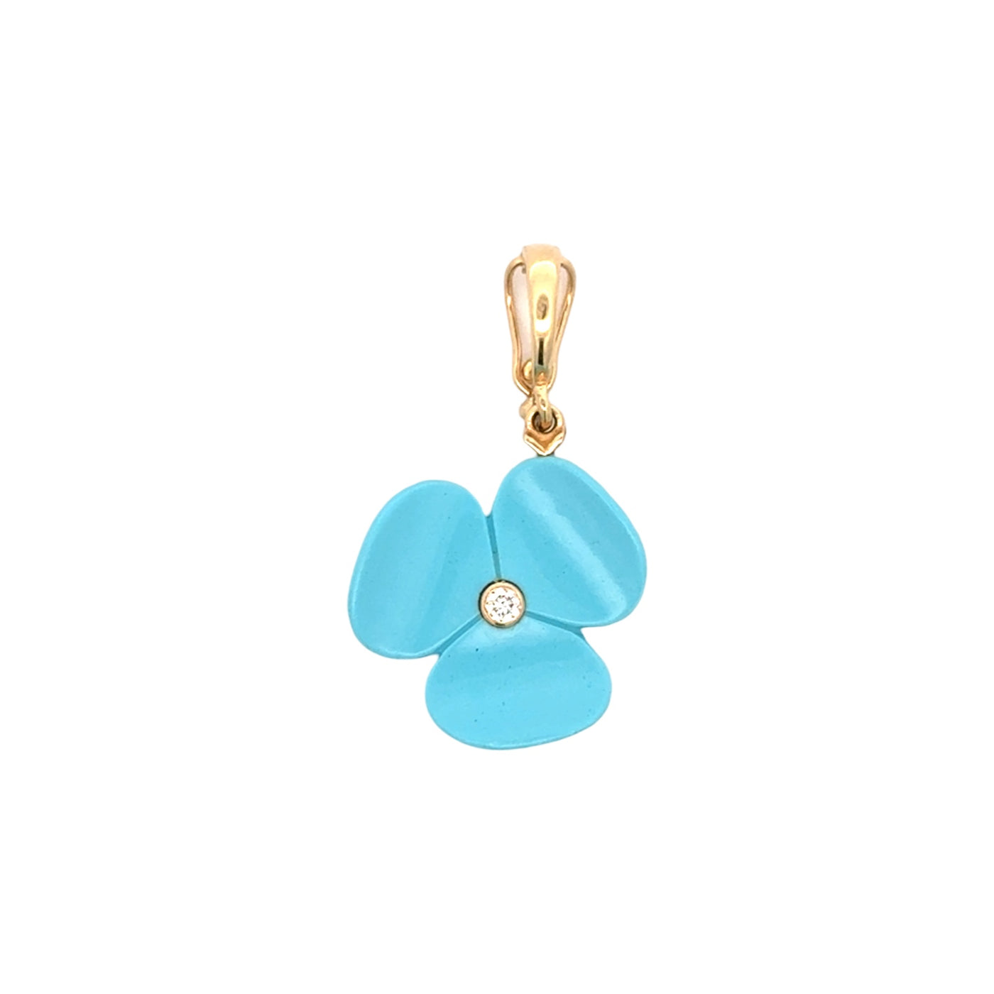 Turquoise & Diamond Hawaiian Flower Charm
