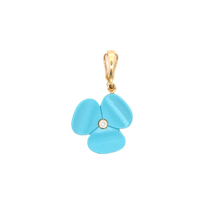 Turquoise & Diamond Hawaiian Flower Charm