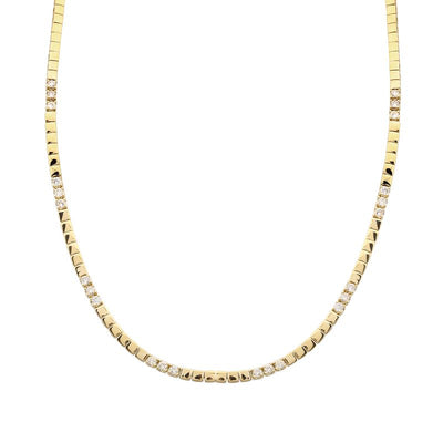 Gold & Diamond Segment Tennis Necklace