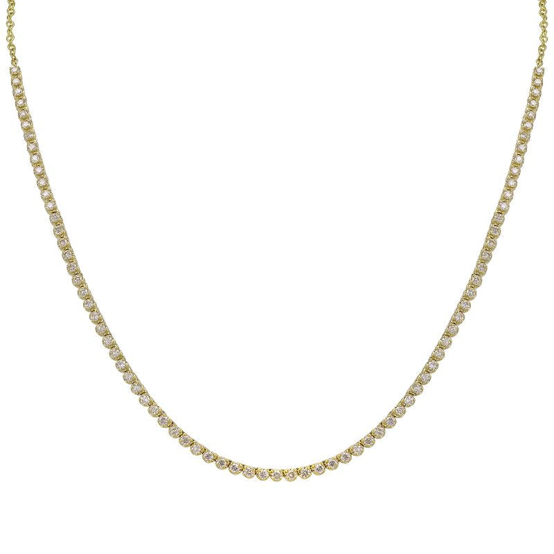 Skinny Diamond Half and Half Necklace