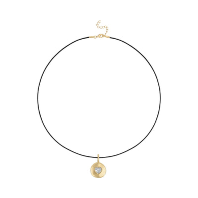 Round Heart Leather Necklace