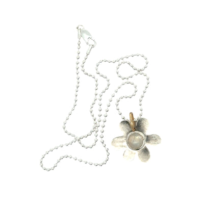 Moonstone Daisy Charm Necklace