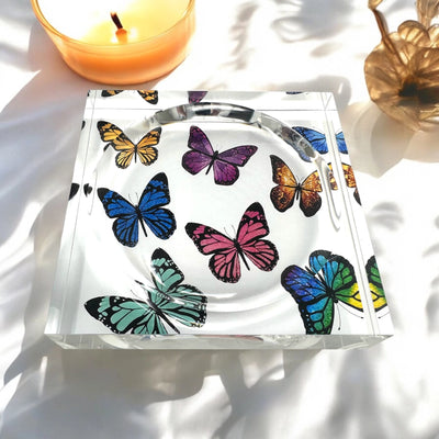 Butterfly Lucite Candy Dish