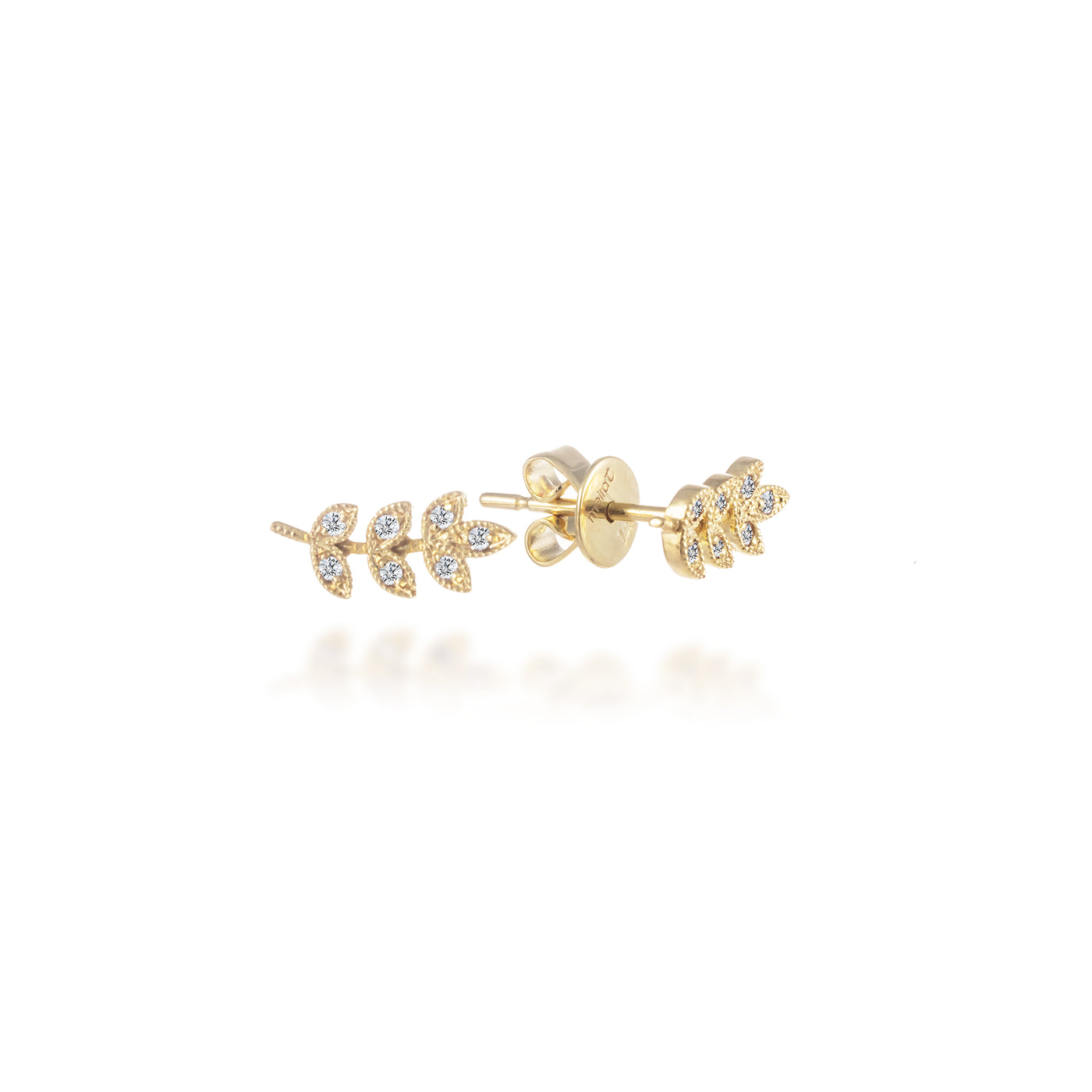 Diamond Fern Earrings