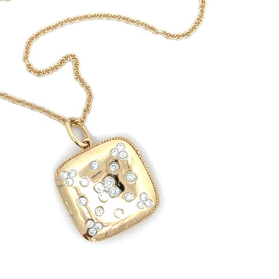 Scattered Flower Diamond Locket Necklace