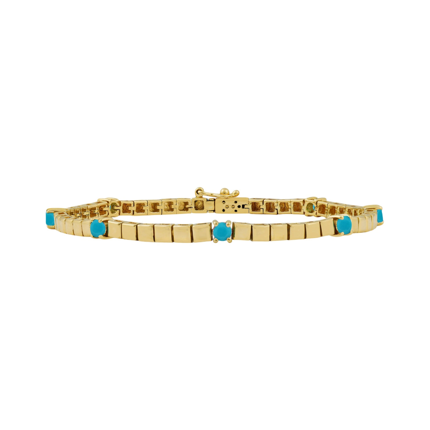 Turquoise & Gold Tennis Bracelet