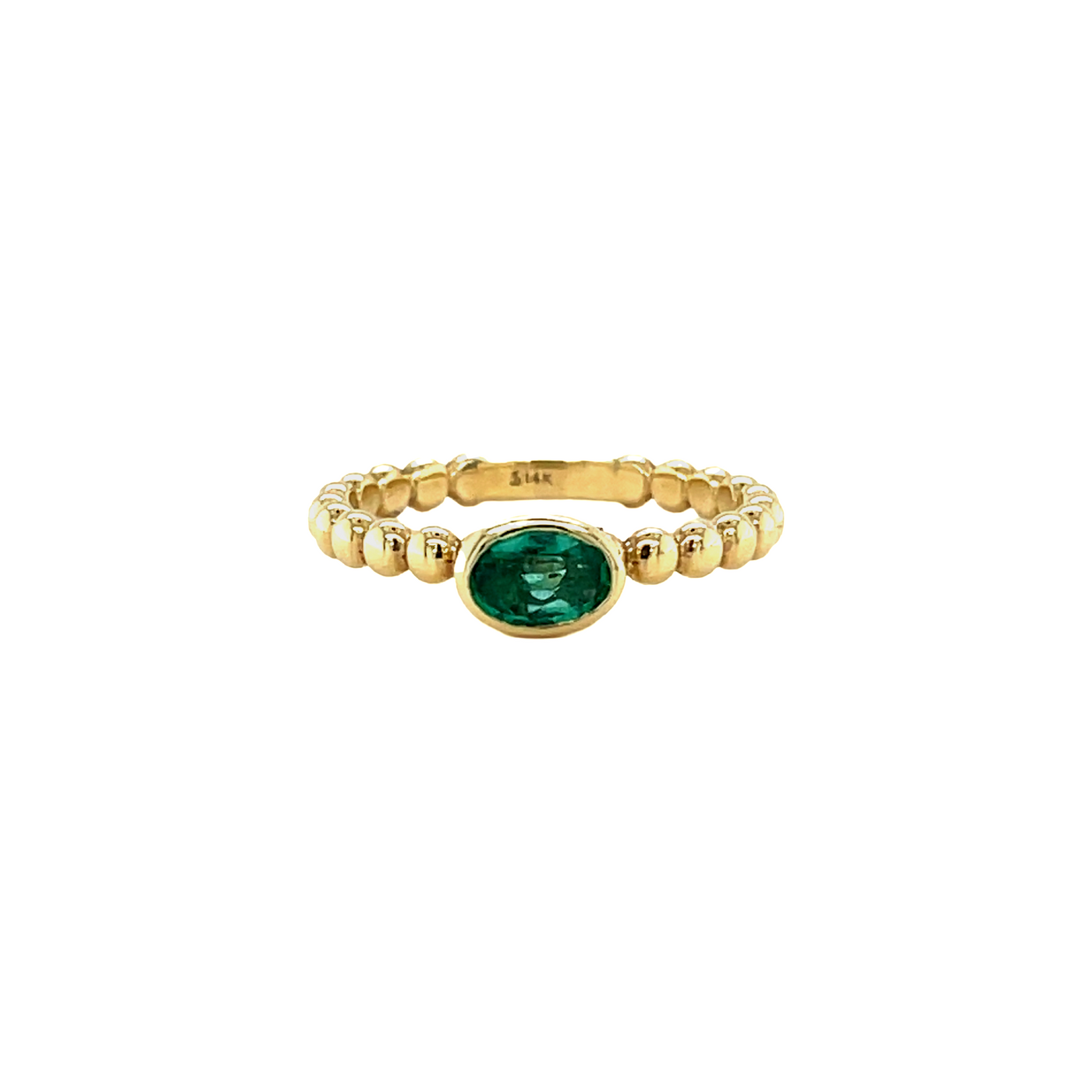 Emerald Beaded Stacking Ring