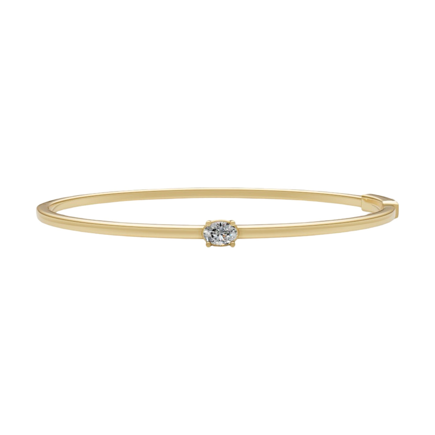 Oval Diamond Solitaire Bangle