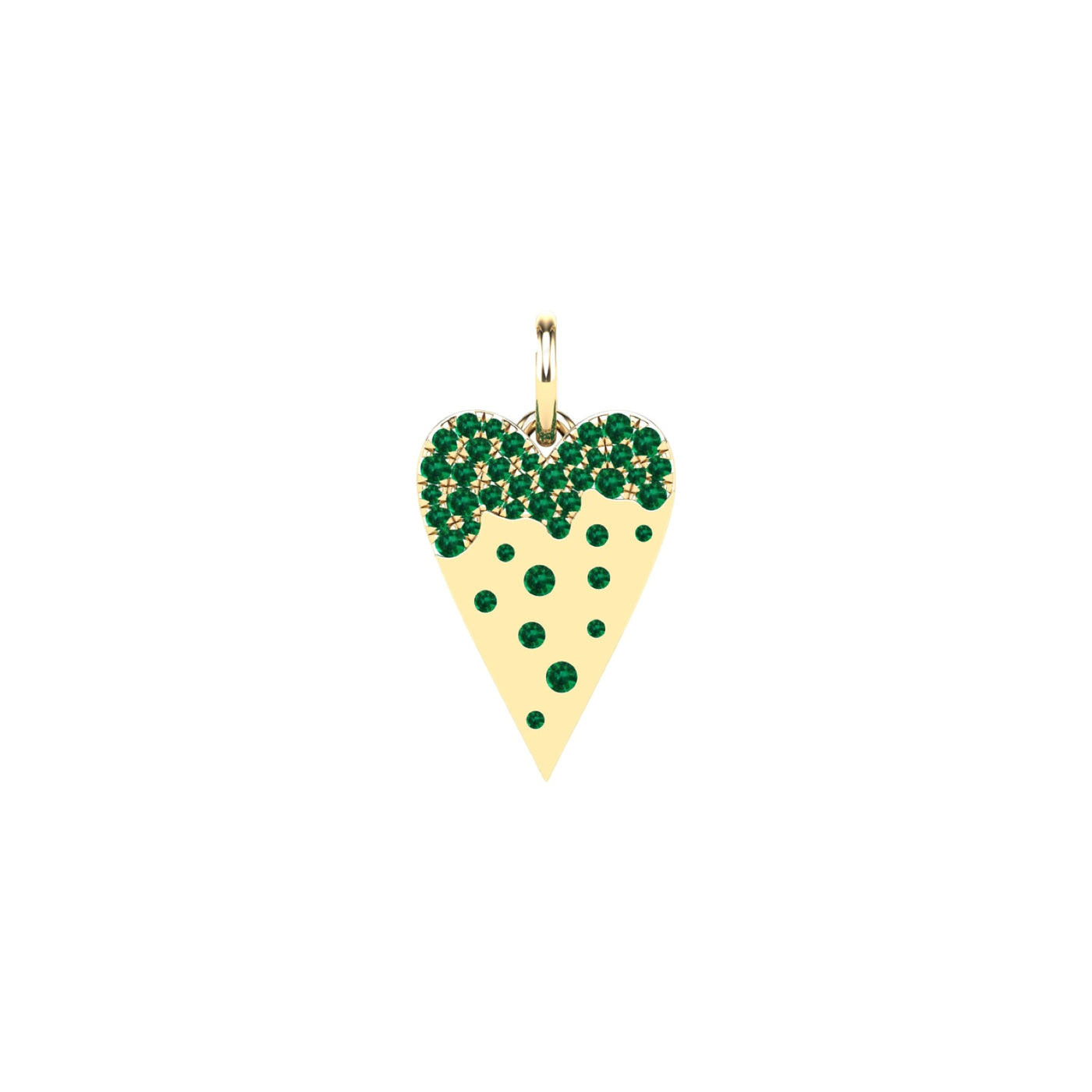 Scattered Emerald Heart Charm
