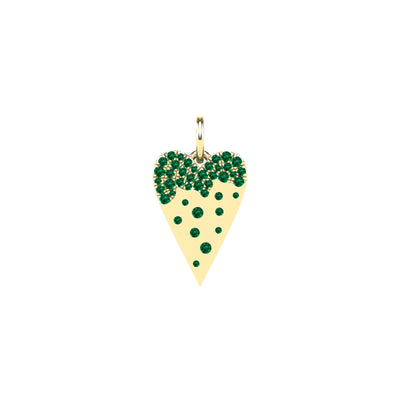 Scattered Emerald Heart Charm