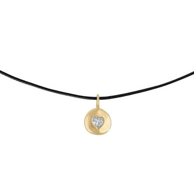 Round Heart Leather Necklace