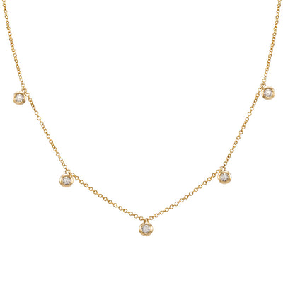 Confetti 5 Diamond Bezel Adjustable Necklace