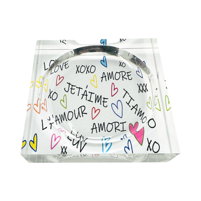 Amour Love Lucite Candy Dish