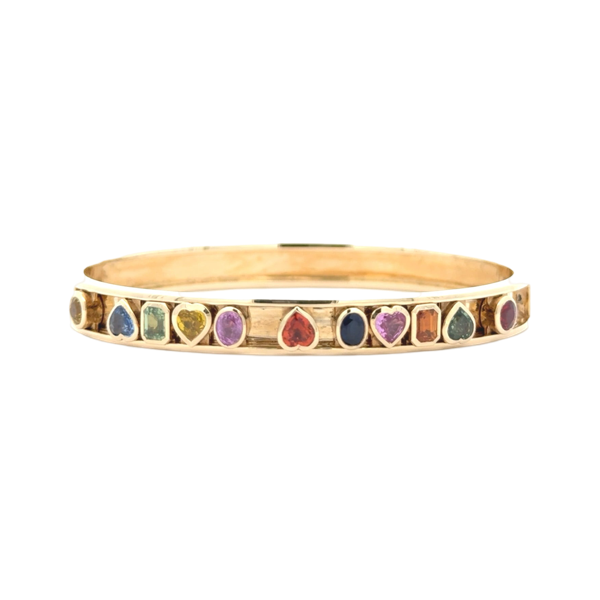 Rainbow Sapphire Slider Bangle