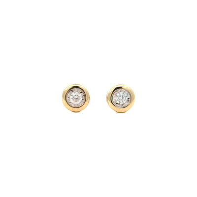 Diamond Bezel Round Studs