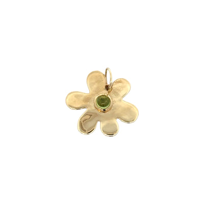 Mini Bezel Peridot Daisy Charm