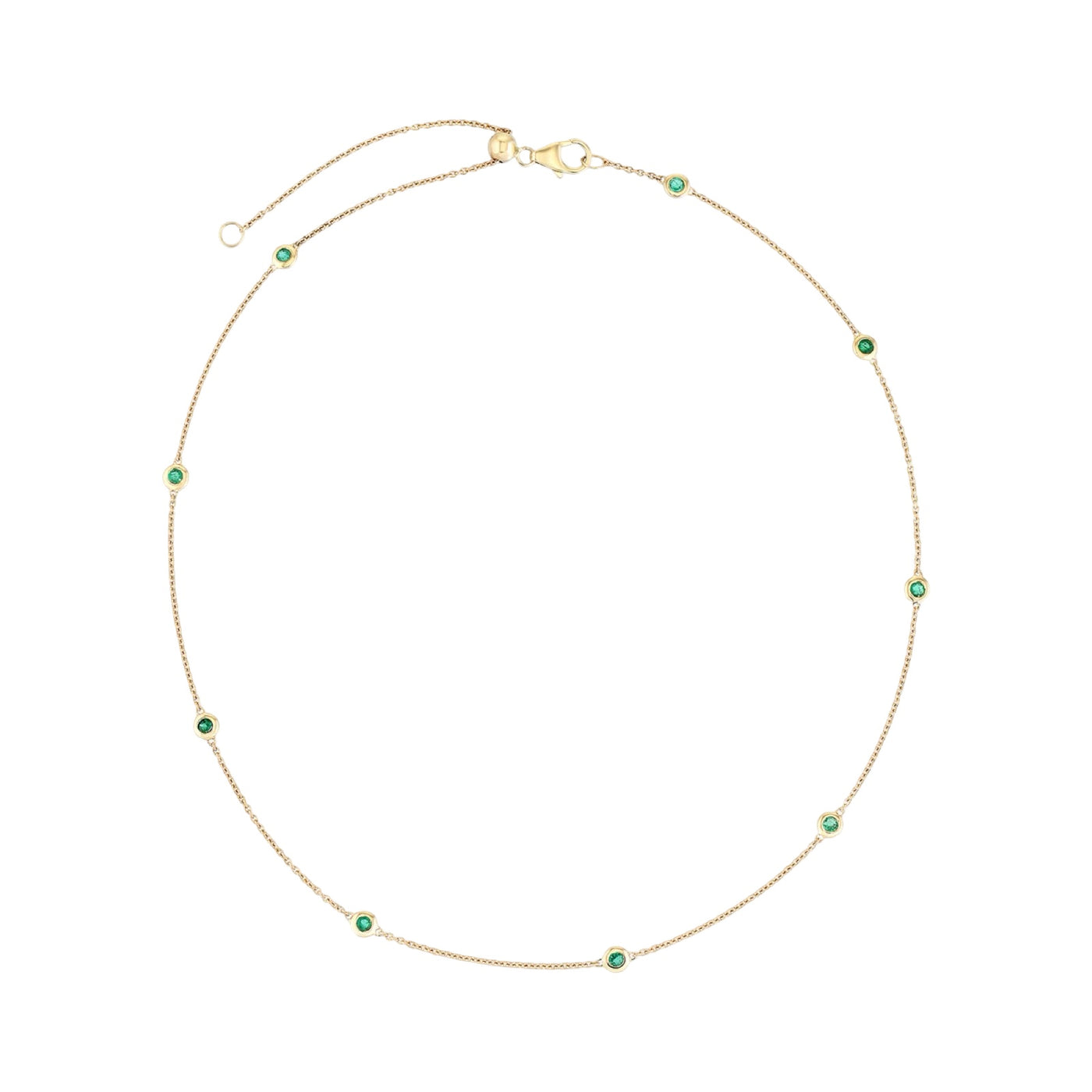 Emerald Adjustable Station Necklace