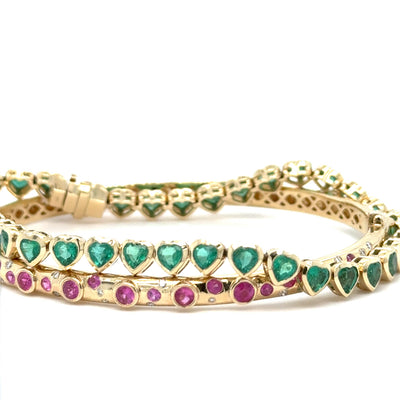 Emerald Heart Tennis Bracelet
