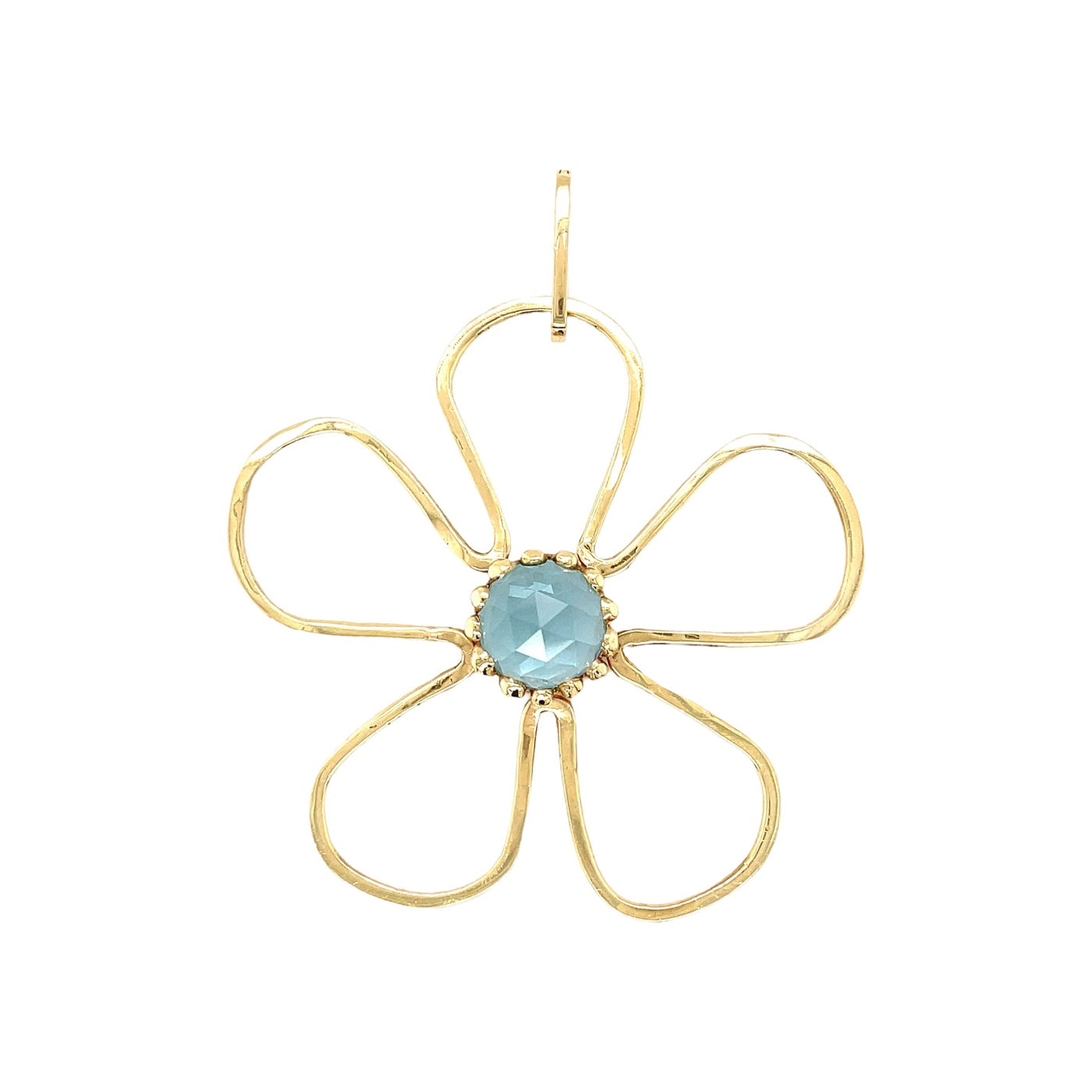 Sunflower Pendant/ Blue Topaz