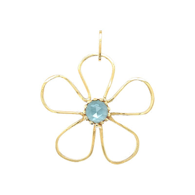 Sunflower Pendant/ Blue Topaz