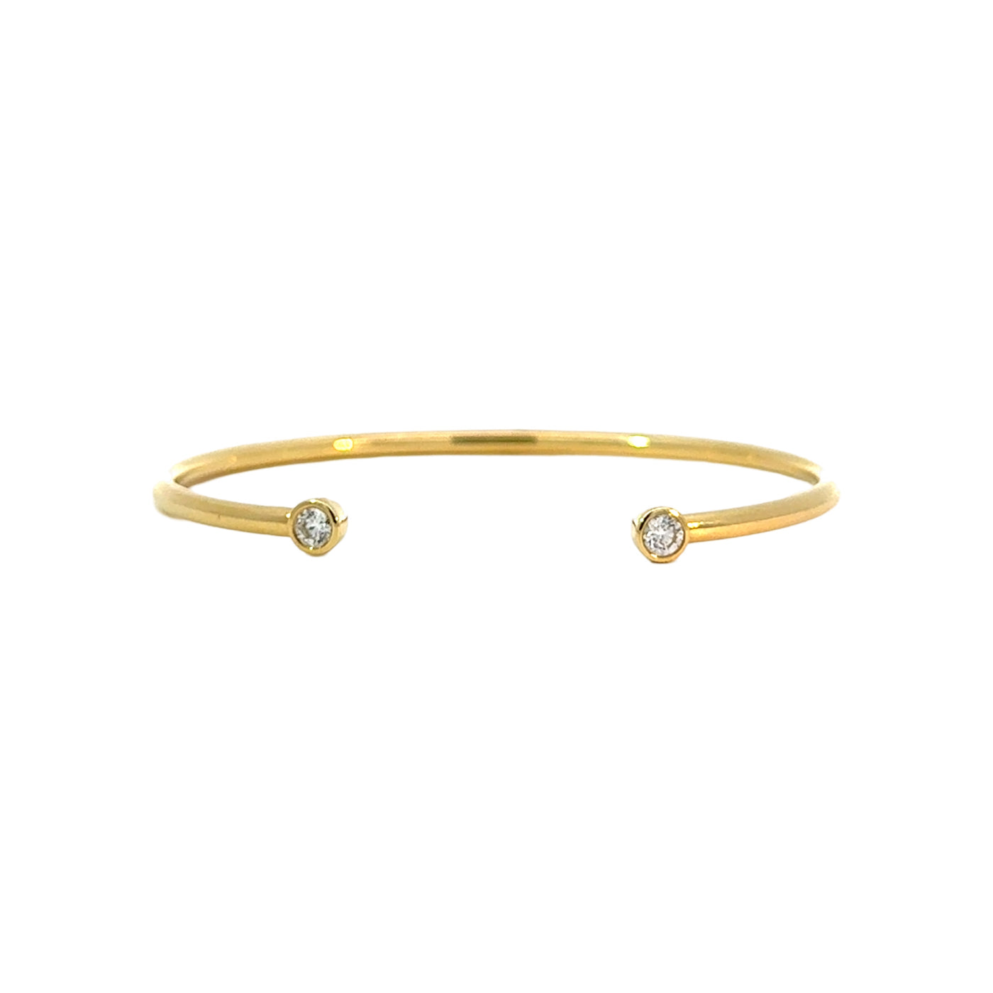 Bezel Diamond Cuff/18K