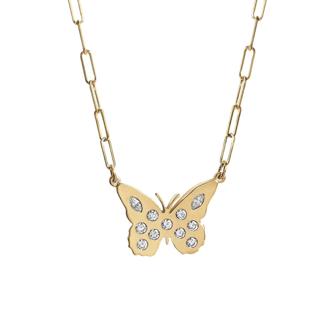 Lindy Small Butterfly Diamond Necklace