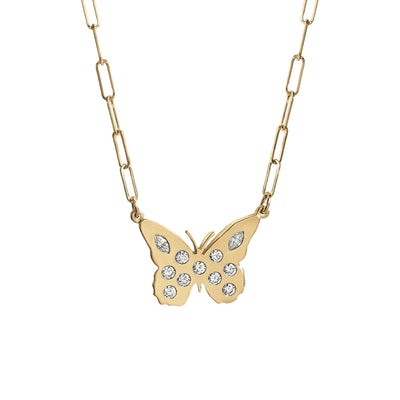Lindy Small Butterfly Diamond Necklace