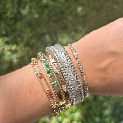 Flower & Diamond Bangle