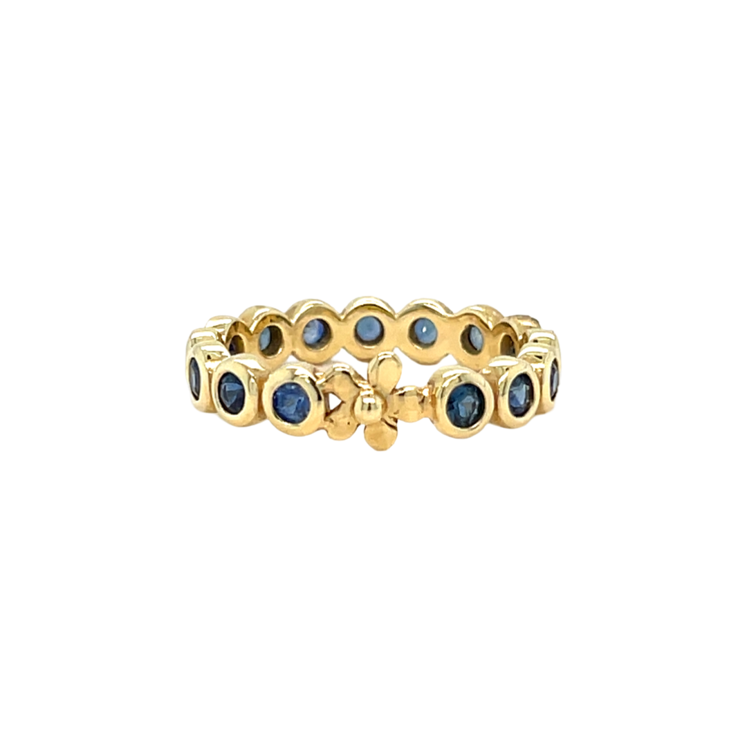 Blue Sapphire Primrose Bezel Band