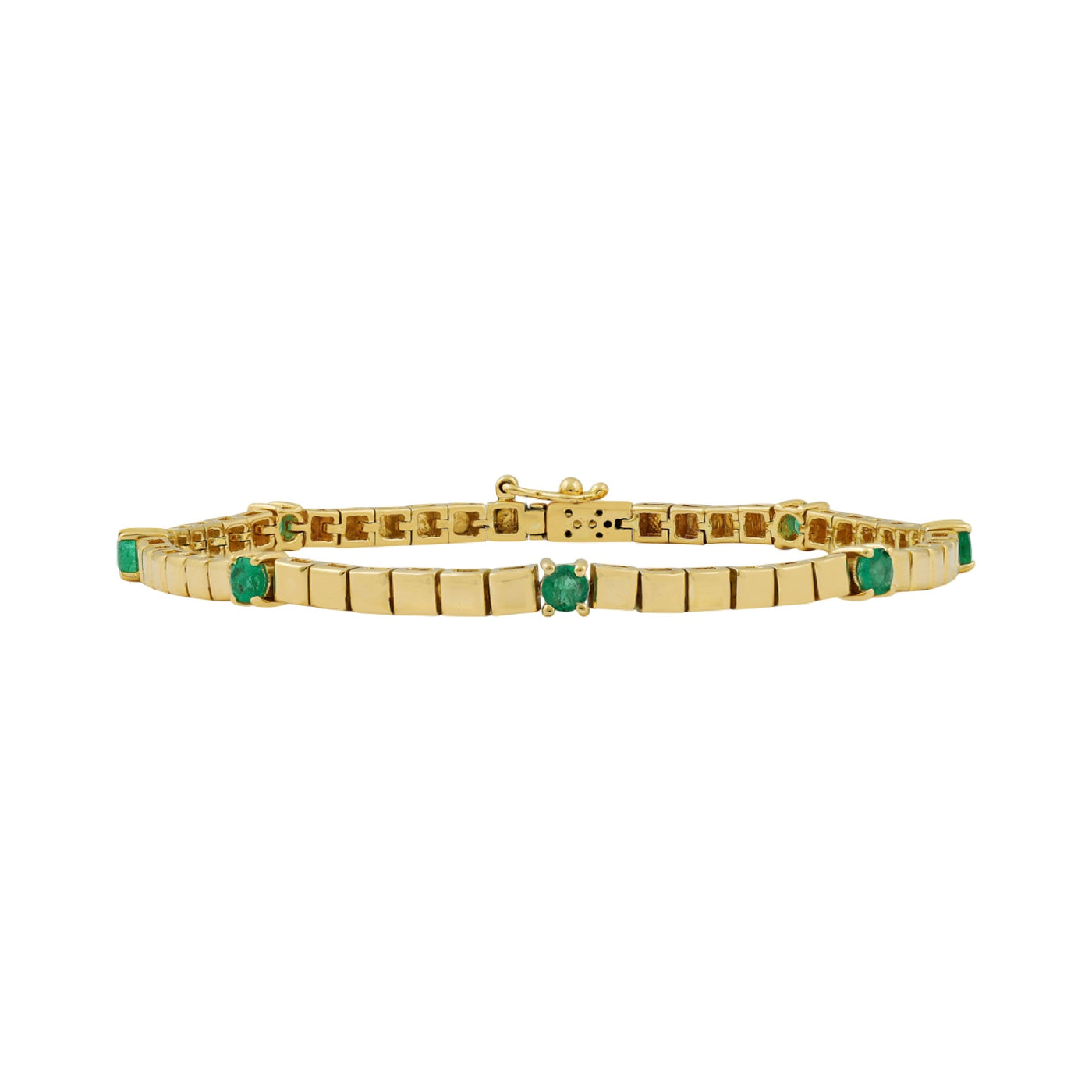 Emerald & Gold Tennis Bracelet