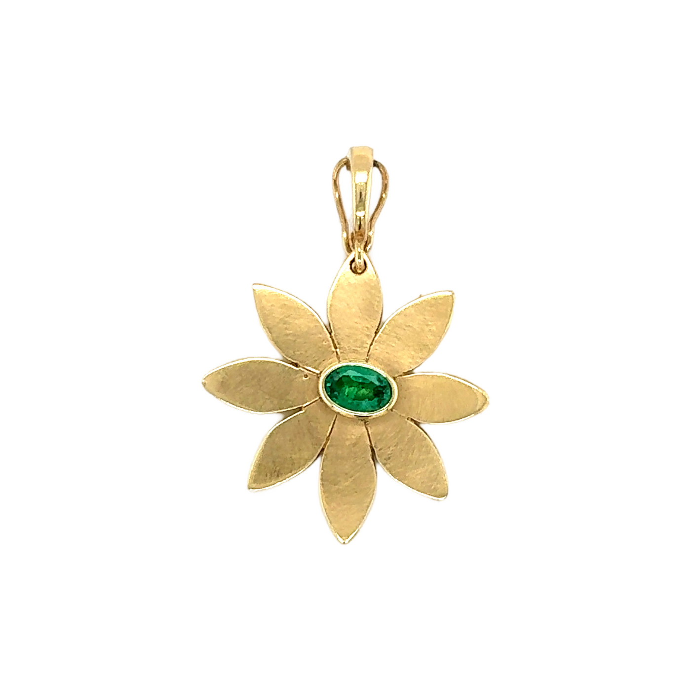 Sunburst Leaf Charm with Emerald