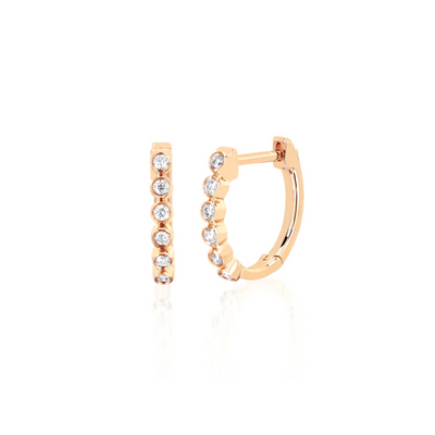 Diamond Bezel Huggie Earrings